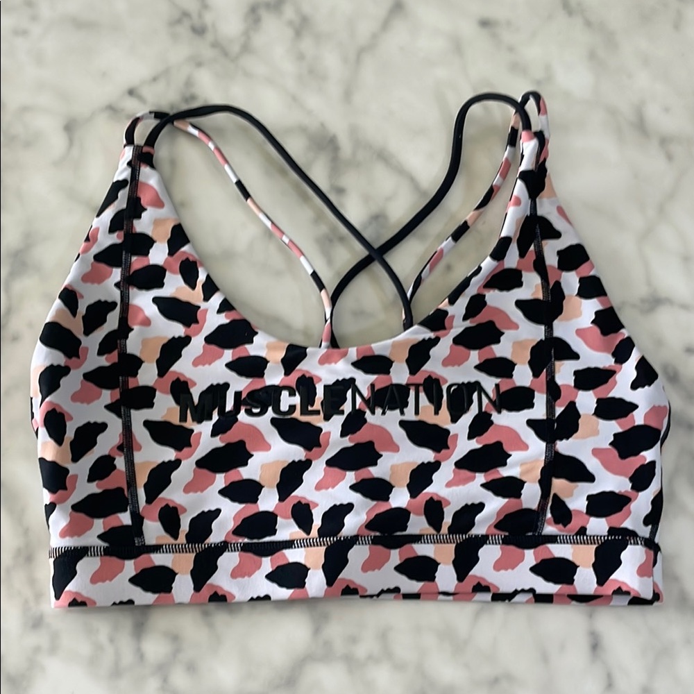 Muscle Nation Women's Leopard Print Sports Bra